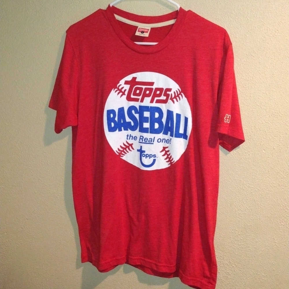 Homage Baseball Topps Red Baseball Tee L